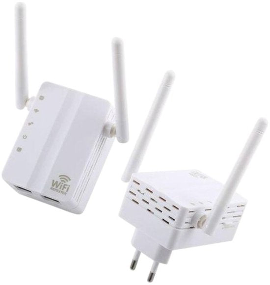 WiFi Repeater – 300 Mbps Wireless N Extender – Signaalversterker – 2 Externe Antennes – Wit-Ilumina Benelux