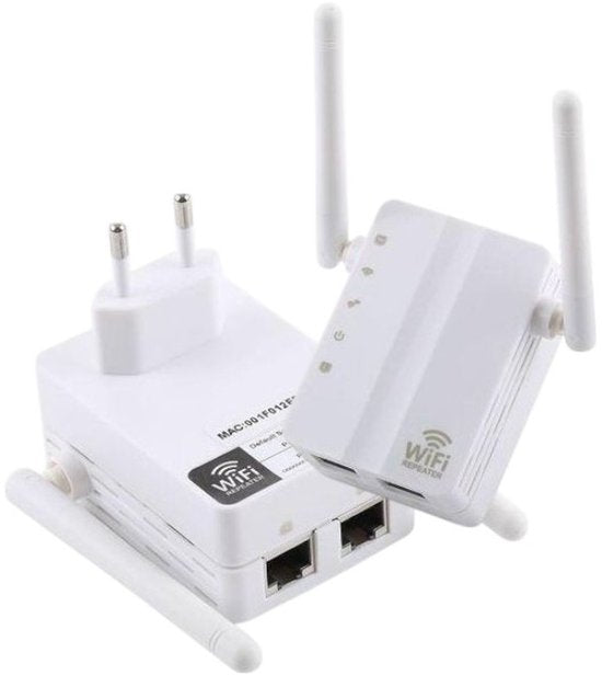 WiFi Repeater – 300 Mbps Wireless N Extender – Signaalversterker – 2 Externe Antennes – Wit-Ilumina Benelux
