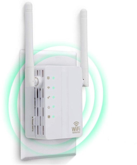 WiFi Repeater – 300 Mbps Wireless N Extender – Signaalversterker – 2 Externe Antennes – Wit-Ilumina Benelux