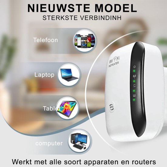 Wifi versterker stopcontact – JR Quality – Wifi repeater extender – Powerline signaalversterker – Wit-Ilumina Benelux