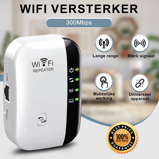 Wifi versterker stopcontact – JR Quality – Wifi repeater extender – Powerline signaalversterker – Wit-Ilumina Benelux