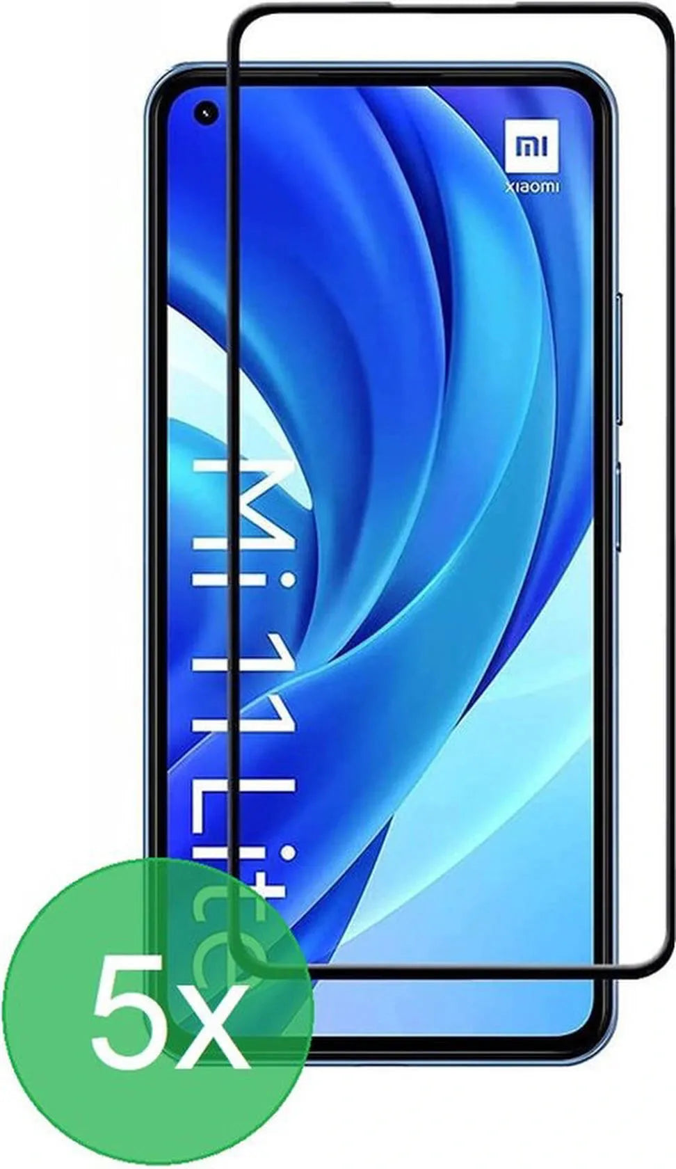 Xiaomi 11 Lite 4G/5G & Mi 11 Lite Screenprotector Full Cover Screenprotector Gehard 9H – 5-Pack-Ilumina Benelux