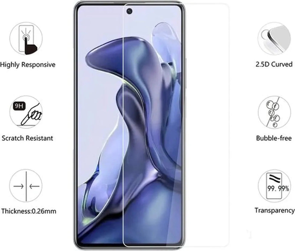Xiaomi 11T / 11T Pro Screenprotector Gehard 9H – Anti-kras – 4-Pack-Ilumina Benelux