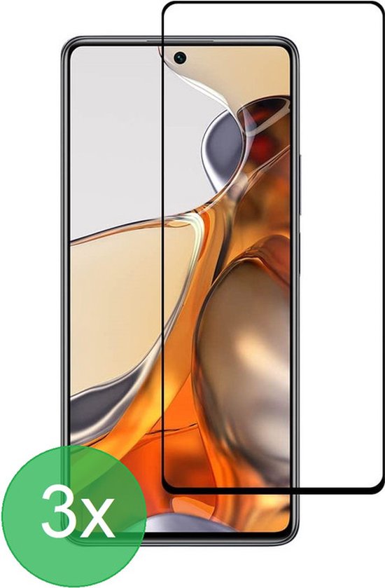 Xiaomi 11T / 11T Pro Screenprotector Gehard 9H Screenprotector Full Cover – 3-Pack-Ilumina Benelux