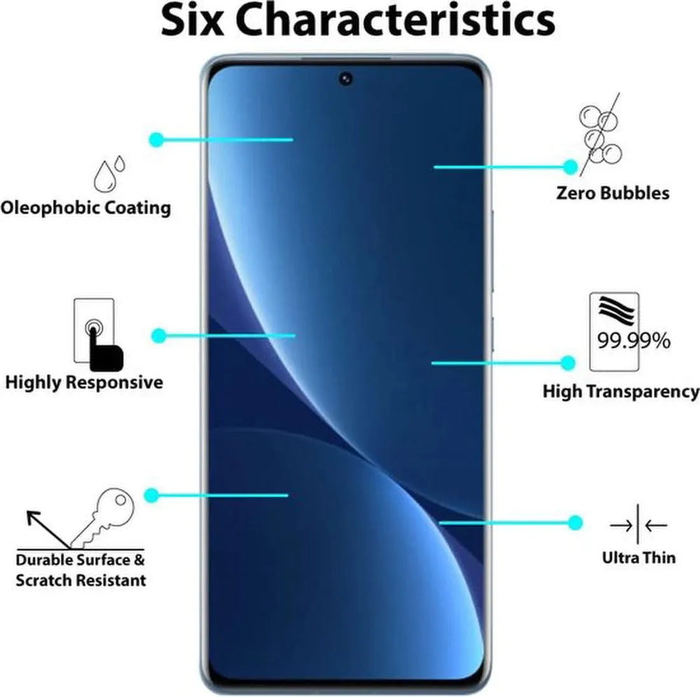 Xiaomi 12S Pro / 12 Pro Screenprotector Gehard 9H Screenprotector Full Cover – Tempered Glas – 1-Pack-Ilumina Benelux