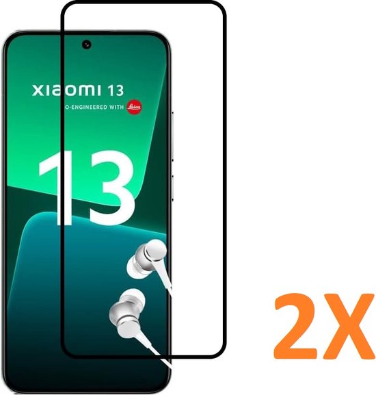 Xiaomi 13 Screenprotector Full Cover Screenprotector Gehard 9H – 2-Pack-Ilumina Benelux