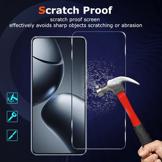 Xiaomi 14 – 9H Gehard Glas – Anti-kras – 3-Pack Tempered Glas-Ilumina Benelux