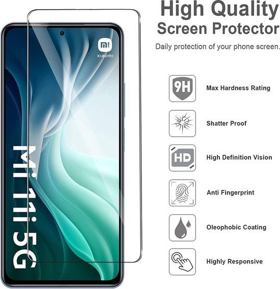 Xiaomi Mi 11i Screenprotector Gehard 9H – Anti-kras – Tempered Glas – 1-Pack-Ilumina Benelux
