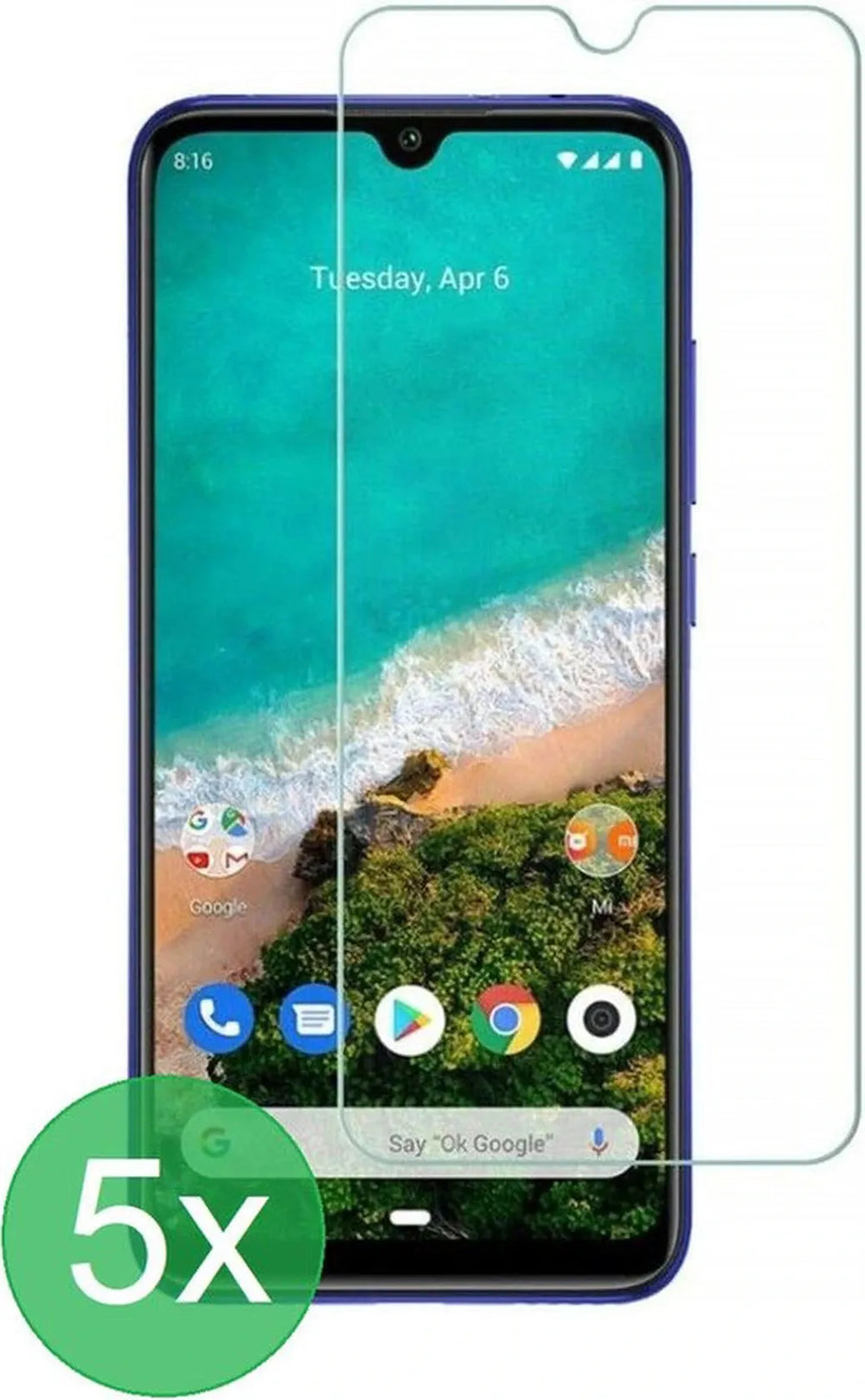 Xiaomi Mi A3 Screenprotector Gehard 9H – Anti Kras – 5-Pack-Ilumina Benelux
