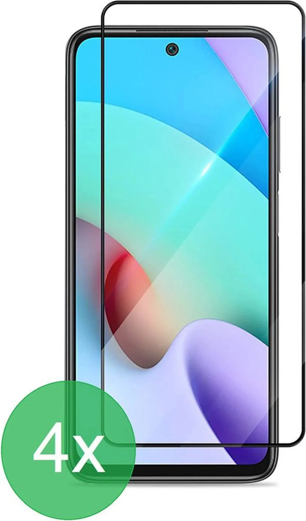 Xiaomi Redmi 10 4G Screenprotector Full Cover – 9H Gehard Glas – 4-Pack-Ilumina Benelux