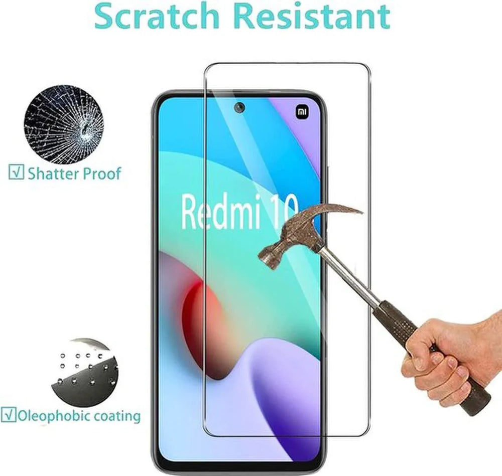 Xiaomi Redmi 10 & Redmi 10 2022 Screenprotector Gehard 9H – Anti-kras – Tempered Glas – 1-Pack-Ilumina Benelux