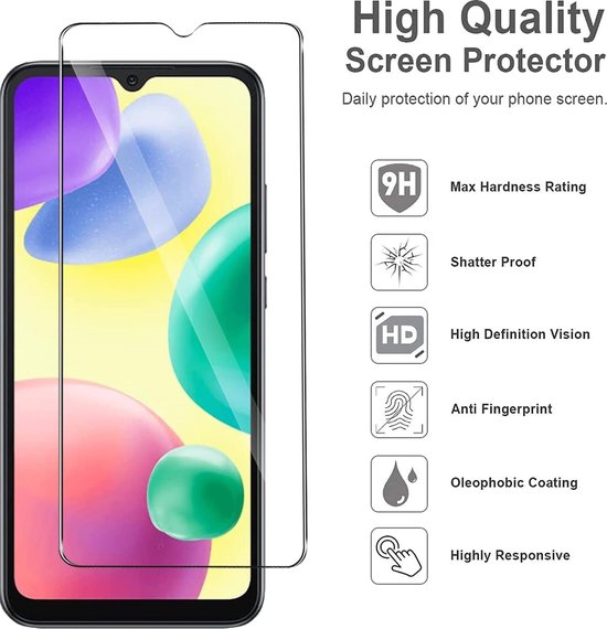 Xiaomi Redmi 10A Screenprotector Gehard 9H – Anti-kras – 3-Pack-Ilumina Benelux