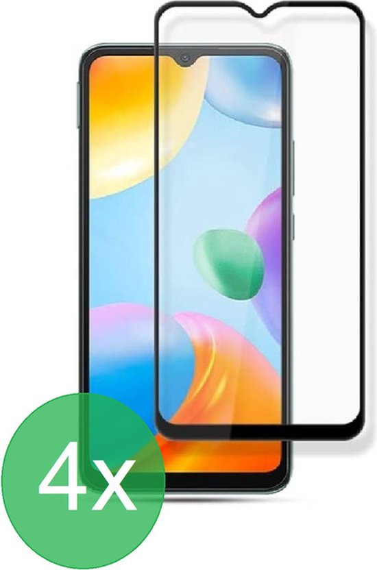 Xiaomi Redmi 10C & Poco C40 Screenprotector Full Cover Gehard Glas 9H – Anti-kras – 4-Pack-Ilumina Benelux