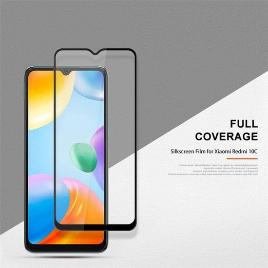 Xiaomi Redmi 10C & Poco C40 Screenprotector Full Cover Gehard Glas 9H – Anti-kras – Tempered Glas – 5-Pack-Ilumina Benelux