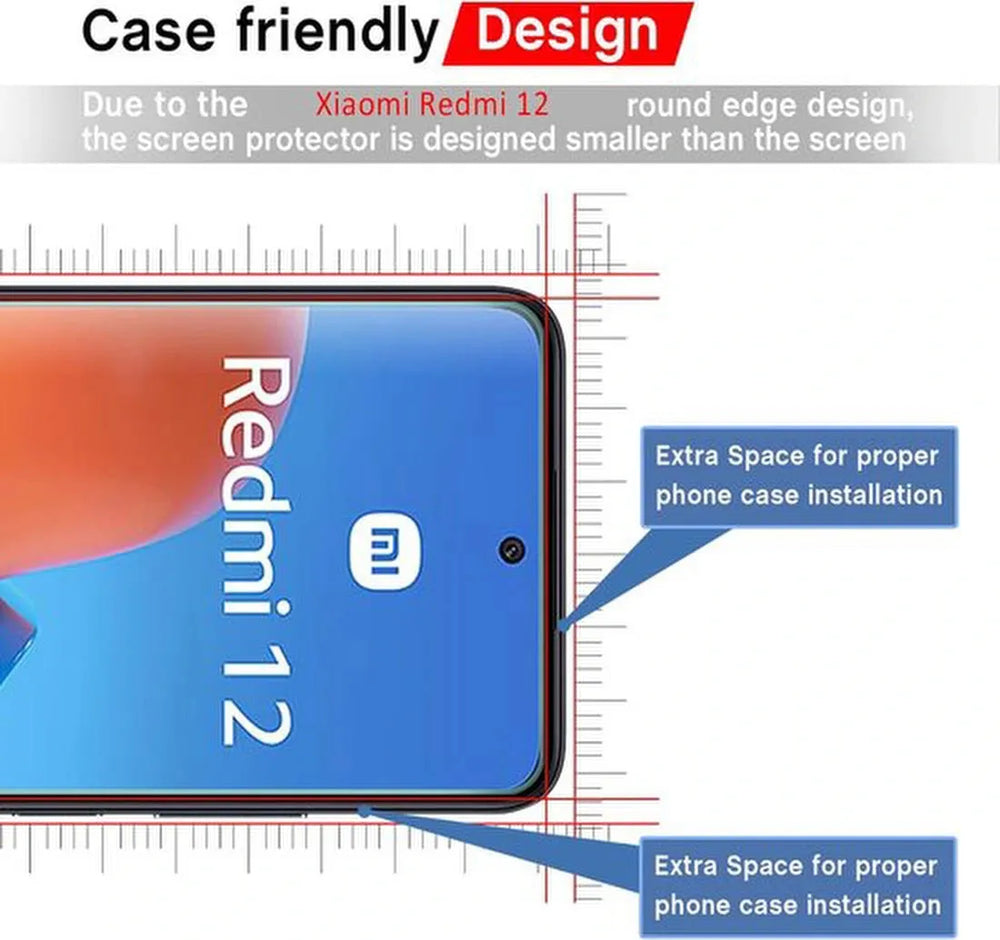Xiaomi Redmi 12 Screenprotector Gehard 9H – Anti Kras – 5-Pack-Ilumina Benelux