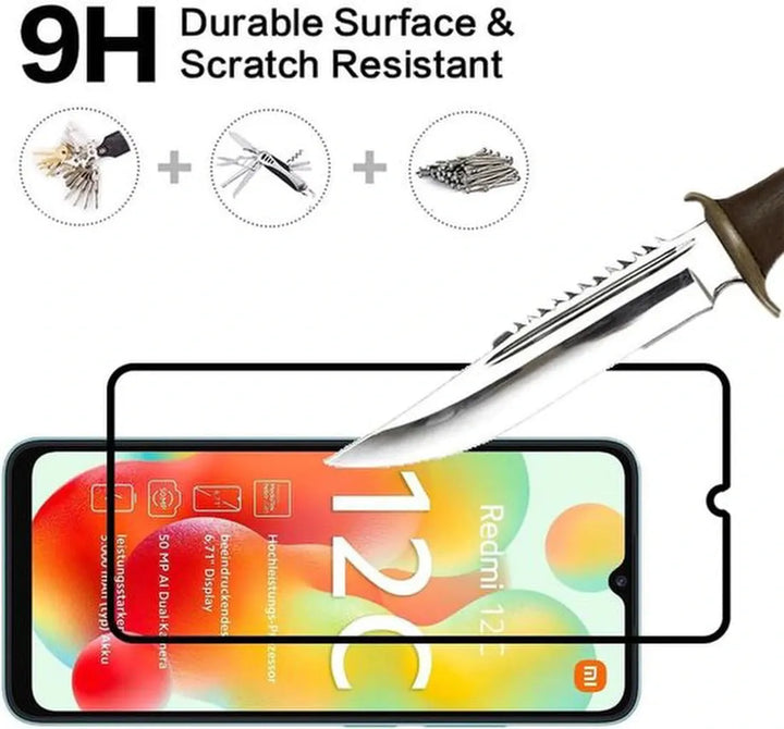 Xiaomi Redmi 12C Screenprotector Full Cover Screenprotector Gehard 9H – 3-Pack-Ilumina Benelux