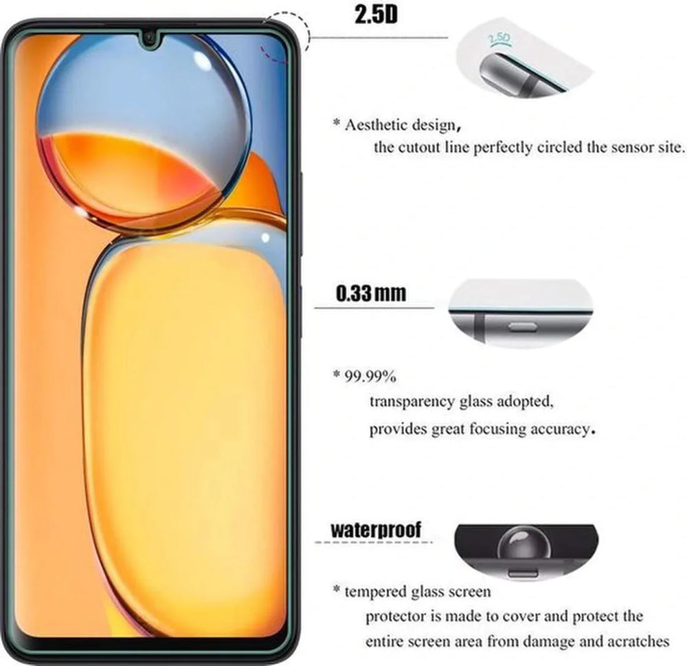 Xiaomi Redmi 13C / Poco C65 Screenprotector Gehard 9H – Anti-kras – 3-Pack-Ilumina Benelux