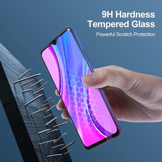 Xiaomi Redmi 9 Screenprotector Full Cover Screenprotector Gehard 9H – 2-Pack-Ilumina Benelux