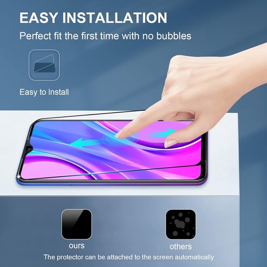 Xiaomi Redmi 9 Screenprotector Full Cover Screenprotector Gehard 9H – 2-Pack-Ilumina Benelux