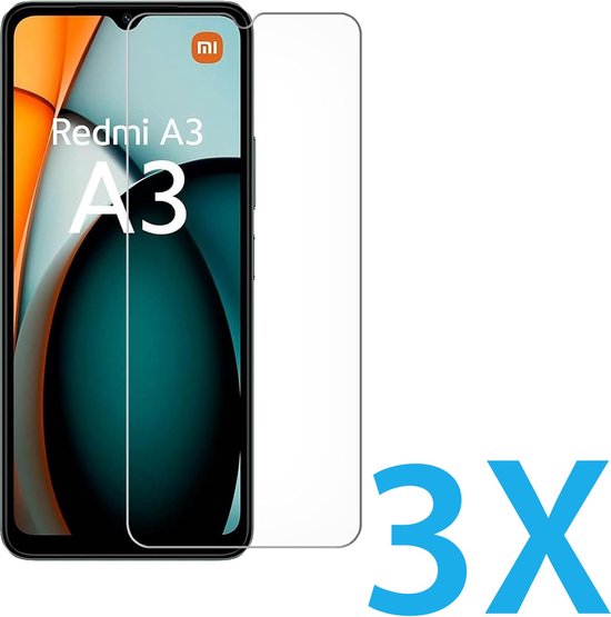 Xiaomi Redmi A3 Screenprotector Gehard 9H – Anti-kras – 3-Pack-Ilumina Benelux