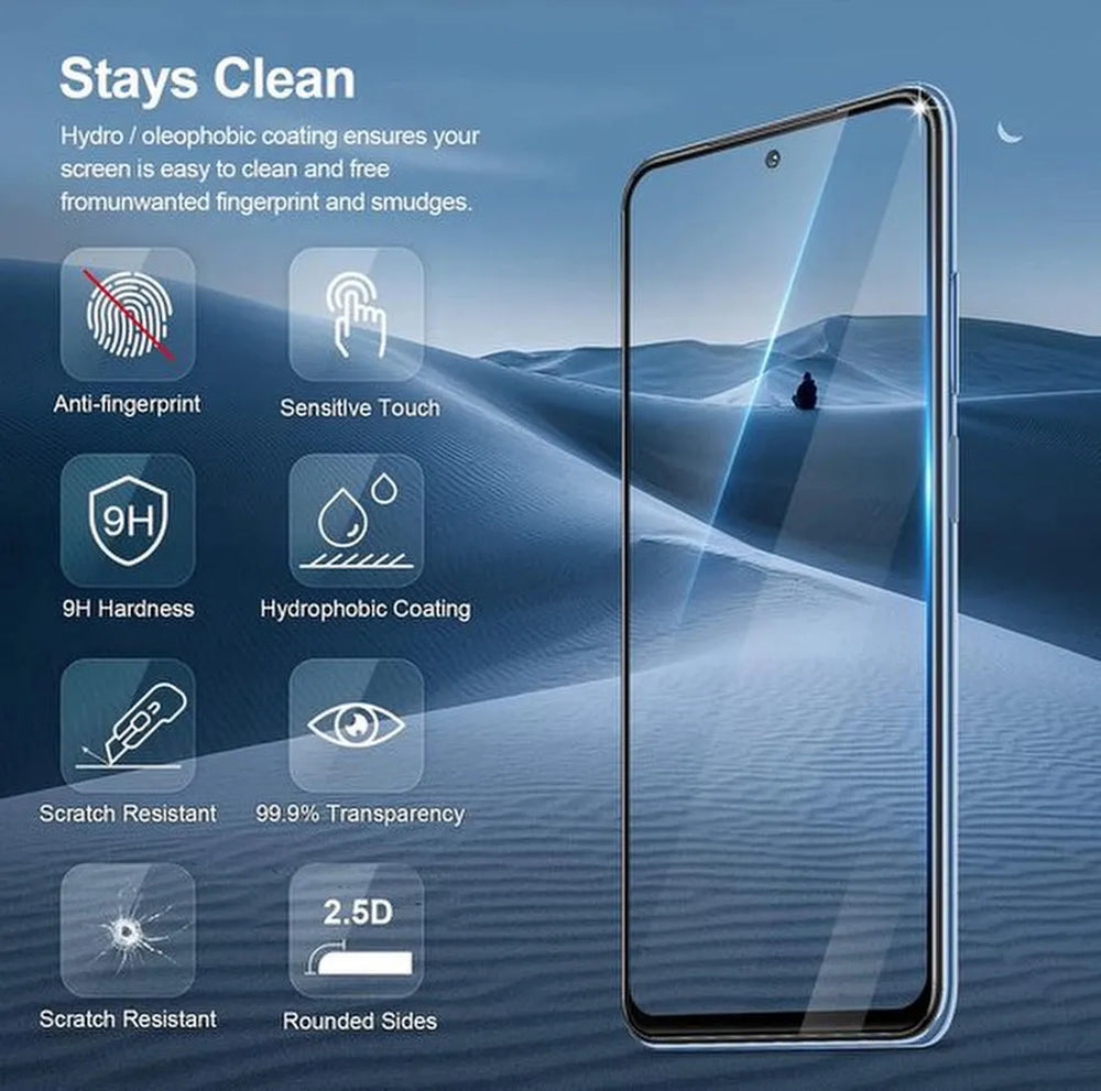 Xiaomi Redmi Note 10s Screenprotector Gehard 9H Screenprotector Full Cover – 2-Pack-Ilumina Benelux