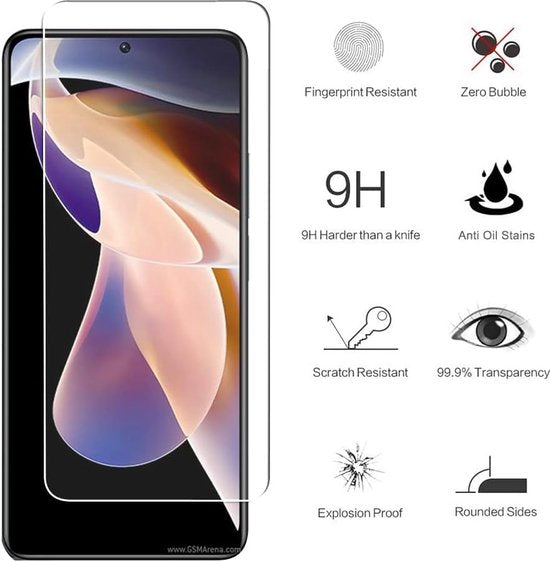 Xiaomi Redmi Note 11 Pro 5G/11 Pro+ 5G/Poco X4 Pro 5G – Gehard Glas – 9H – Anti-kras-Ilumina Benelux
