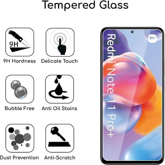 Xiaomi Redmi Note 11 Pro 5G/11 Pro+ 5G/Poco X4 Pro 5G – Gehard Glas – 9H – Anti-kras-Ilumina Benelux