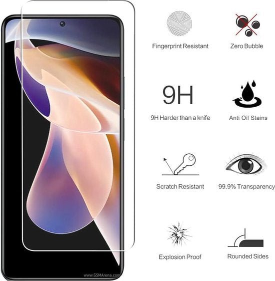 Xiaomi Redmi Note 11 Pro+ Screenprotector Gehard 9H – Anti-kras – Tempered Glas – 1-Pack-Ilumina Benelux