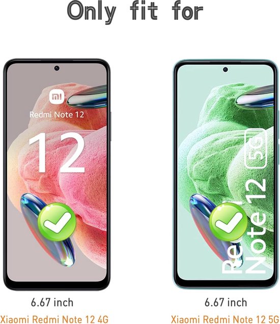 Xiaomi Redmi Note 12 4G/5G & POCO M6 Pro Screenprotector Gehard 9H – Anti-kras – Tempered Glas – 1-Pack-Ilumina Benelux