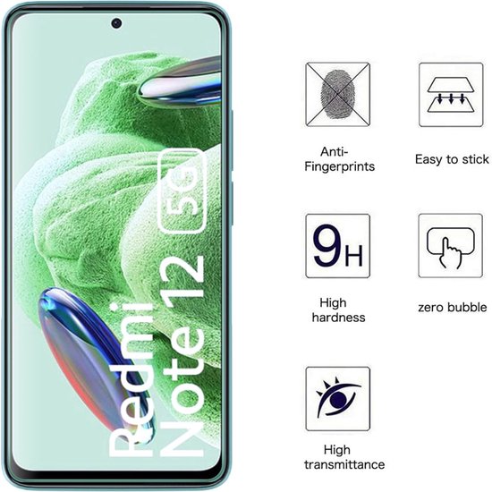 Xiaomi Redmi Note 12 4G/5G Screenprotector Gehard 9H – Anti-kras – Tempered Glas (1-Pack)-Ilumina Benelux