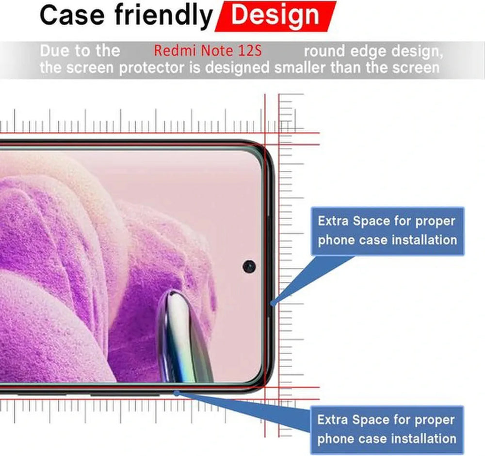 Xiaomi Redmi Note 12S Screenprotector Gehard 9H – Anti-kras – 1-Pack-Ilumina Benelux