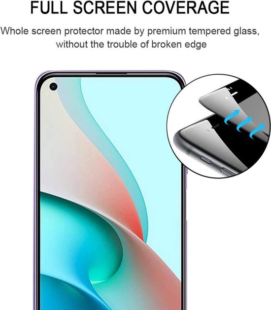 Xiaomi Redmi Note 9 5G Screenprotector Full Cover Screenprotector Gehard 9H – 5-Pack-Ilumina Benelux