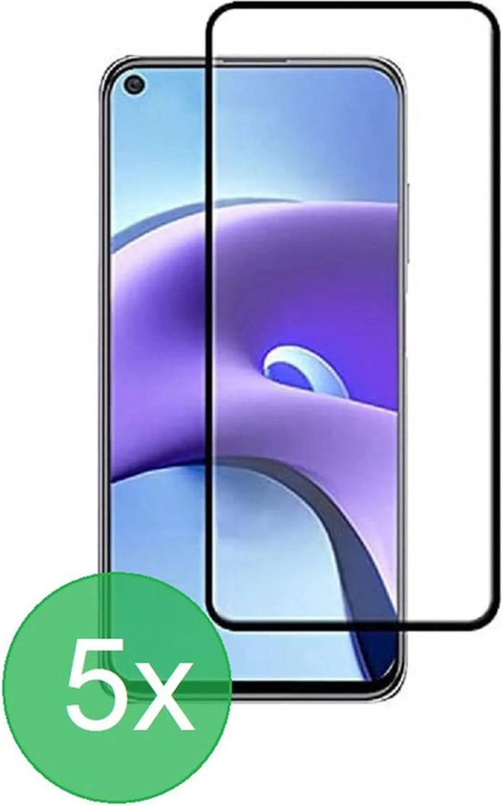 Xiaomi Redmi Note 9T/Note 9 5G Screenprotector Full Cover Screenprotector Gehard 9H – 5-Pack-Ilumina Benelux