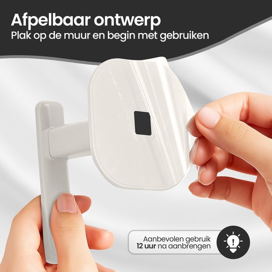 Zelfklevende wandhaak – Plakhaak zonder boren – Extra stevig 14,5 cm – Voor keuken badkamer gordijnen – Wit/Goud-Ilumina Benelux