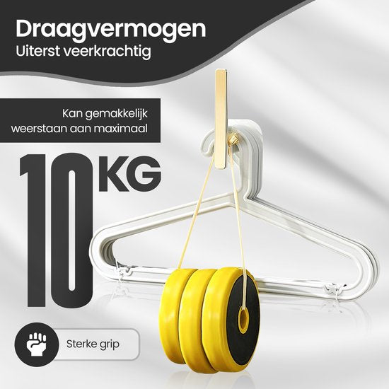 Zelfklevende wandhaak – Plakhaak zonder boren – Extra stevig 14,5 cm – Voor keuken badkamer gordijnen – Wit/Goud-Ilumina Benelux