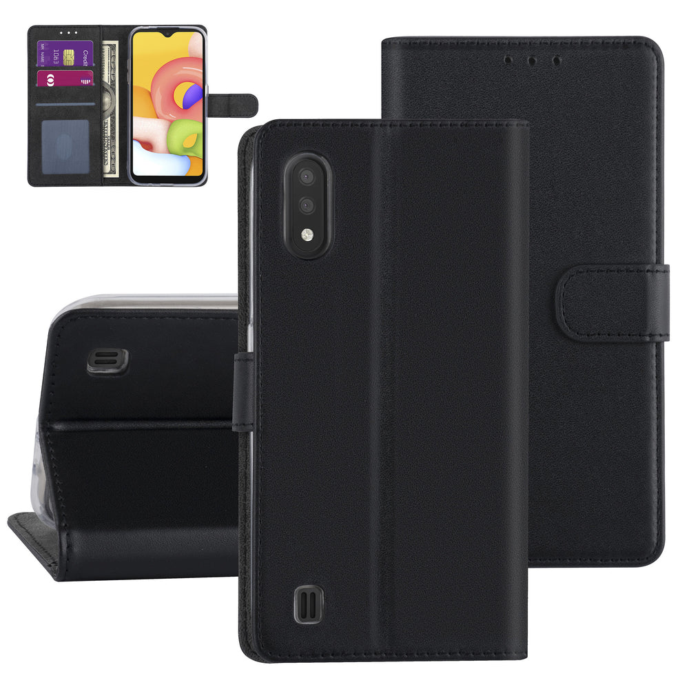 Zwart hoesje Samsung Galaxy A01 - Book Case - Kaarthouder (A015F)-Hoesjes-Ilumina Benelux