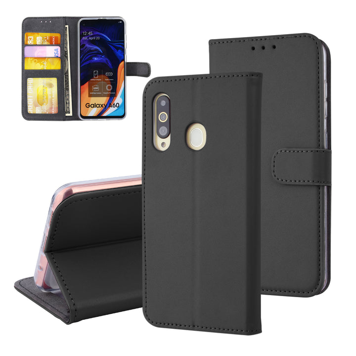 Zwart hoesje Samsung Galaxy A60 - Book Case - Pasjeshouder - Magneetsluiting (A606F)-Hoesjes-Ilumina Benelux
