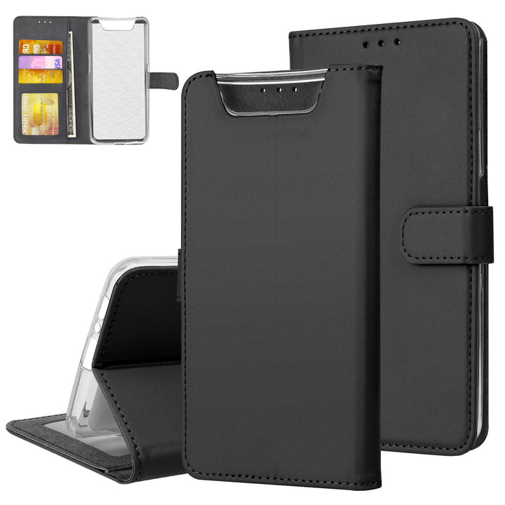 Zwart hoesje Samsung Galaxy A80 - Book Case - Pasjeshouder - Magneetsluiting (A805F)-Hoesjes-Ilumina Benelux