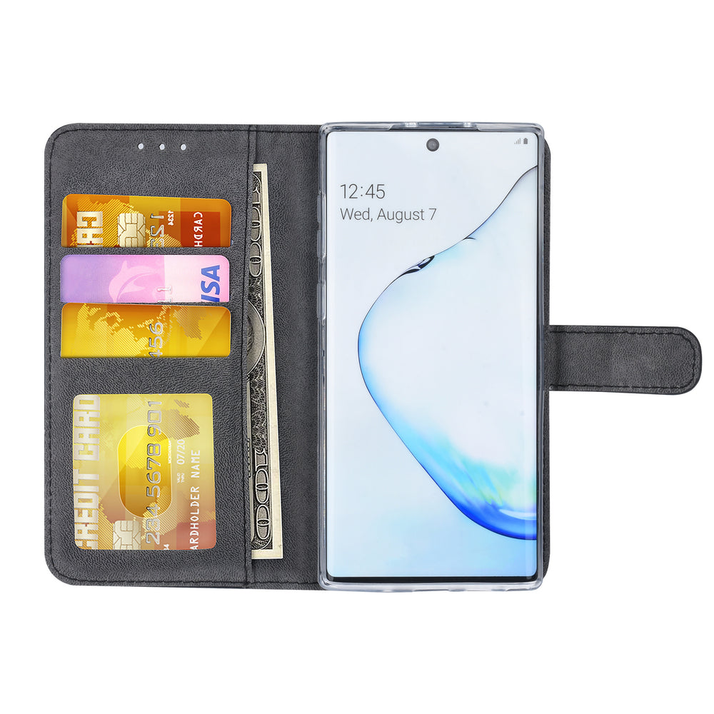 Zwart hoesje Samsung Galaxy Note 10 - Book Case - Pasjeshouder - Magneetsluiting (N970F)-Hoesjes-Ilumina Benelux