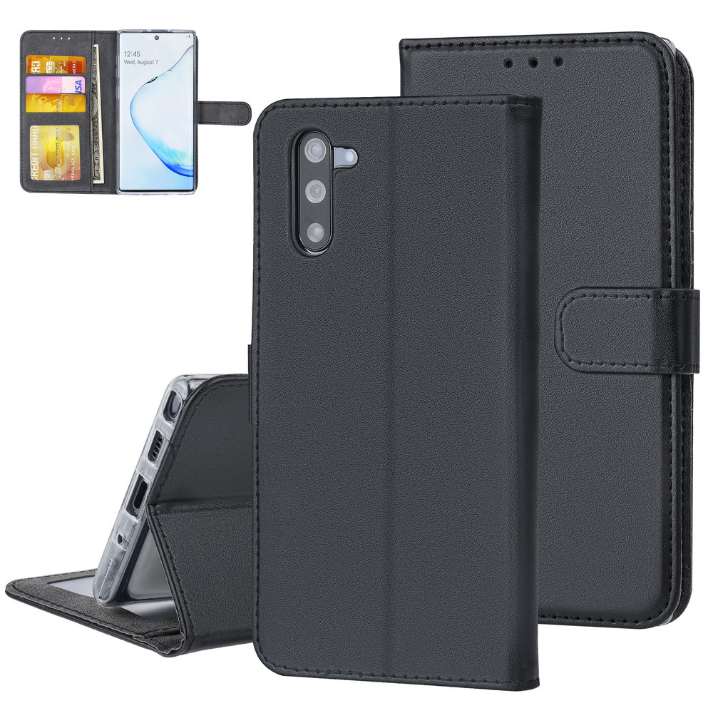 Zwart hoesje Samsung Galaxy Note 10 - Book Case - Pasjeshouder - Magneetsluiting (N970F)-Hoesjes-Ilumina Benelux