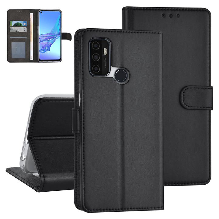 Zwart hoesje voor Oppo A53s - Book Case - Pasjeshouder - Magneetsluiting-Hoesjes-Ilumina Benelux