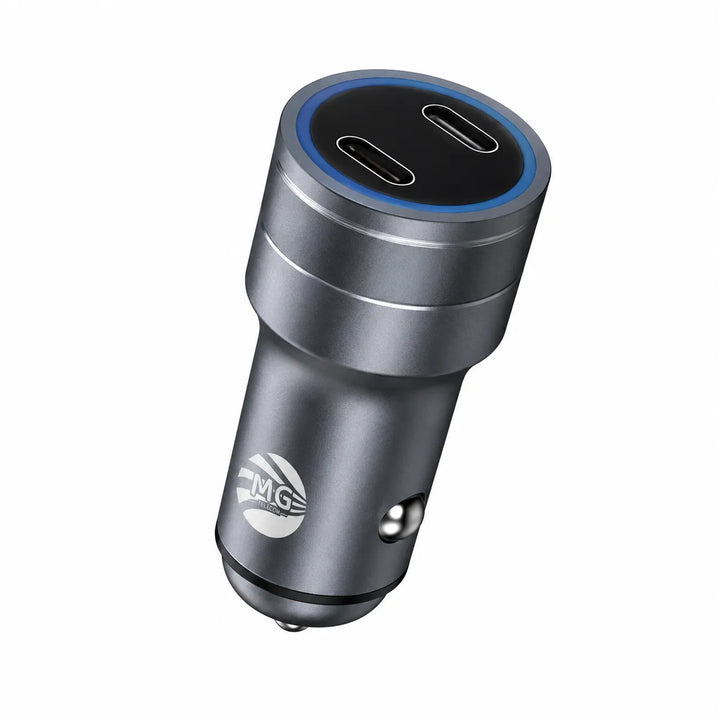 Autolader – 40W – Dual USB-C – Power Delivery – Sigarettenaansteker – Grijs-Ilumina Benelux