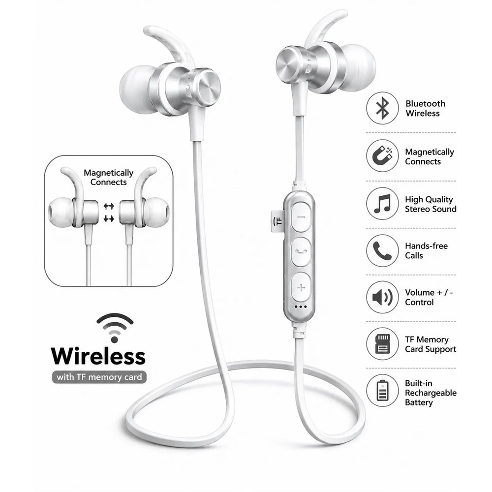 Mingge MS-T4 Draadloze Bluetooth Oordopjes – Sport Bluetooth Headset – Zilver-Ilumina Benelux