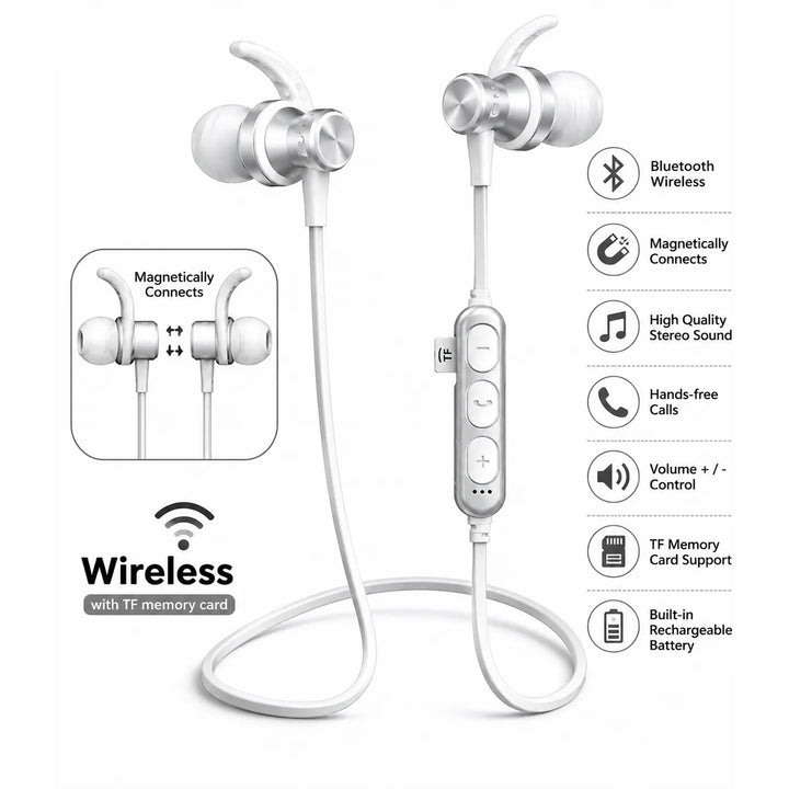 Mingge MS-T4 Draadloze Bluetooth Oordopjes – Sport Bluetooth Headset – Zilver-Ilumina Benelux