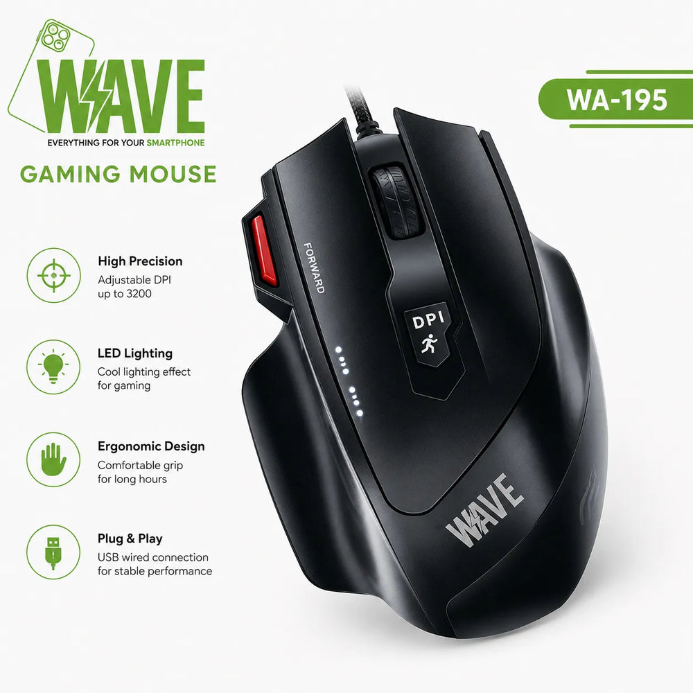 Gaming Muis 16000 DPI – 7 Programmeerbare Knoppen – RGB Verlichting – USB Bedraad – Zwart-Ilumina Benelux