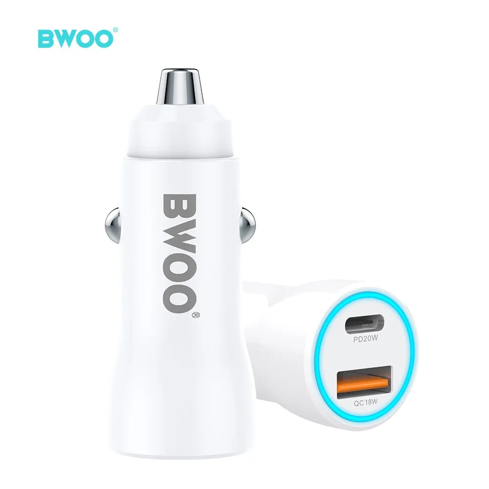 38W Autolader USB-C PD & USB-A QC – Snellader voor Auto