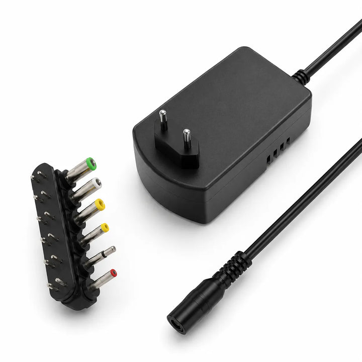 Universele Voedingsadapter 30W 3V-12V Instelbaar met 6 DC Connectoren voor Routers, Modems, IP Camera's en LED Strips-Ilumina Benelux