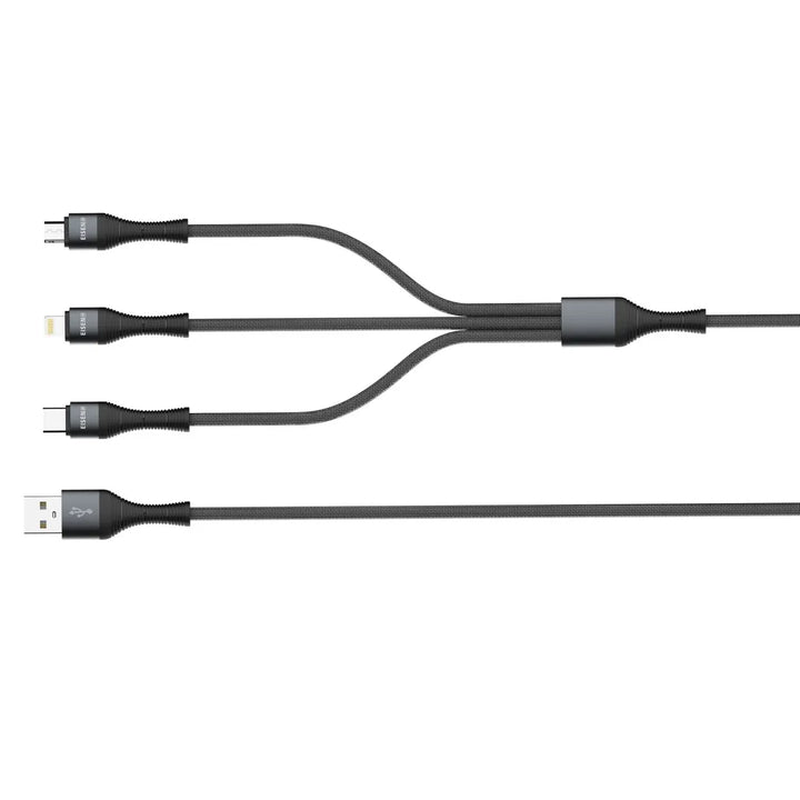 3-in-1 USB Kabel naar Micro USB, Lightning en USB-C-Ilumina Benelux