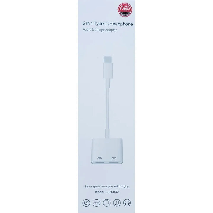 USB-C naar 2x USB-C Adapter – Audio & Opladen Tegelijk – USB-C Headphone Splitter – PD Snelladen – Geschikt voor USB-C Oordopjes-Ilumina Benelux