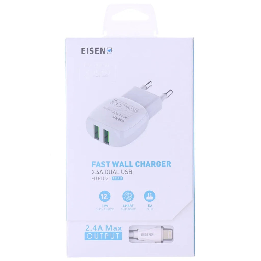 12W Dual USB Fast Wall Charger met USB-A naar USB-C Kabel-Ilumina Benelux